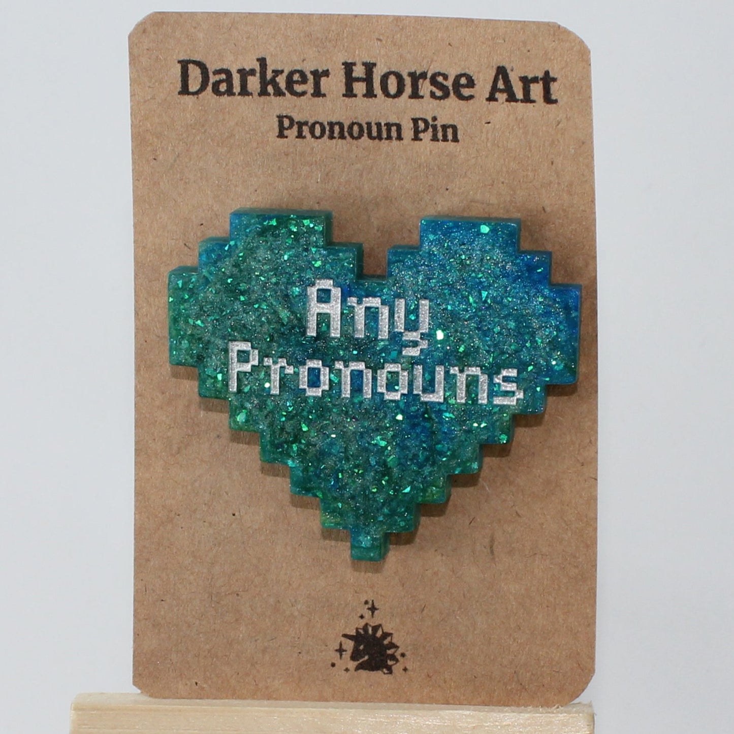 Any Pronouns - Pixel Heart Pronoun Pin