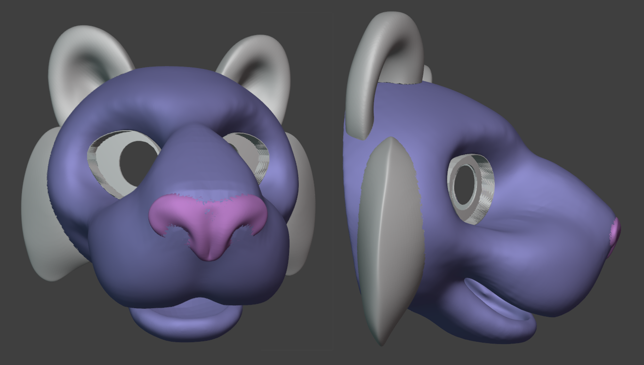 Big Cat Fursuit Head Base - TPU, Print-to-Order