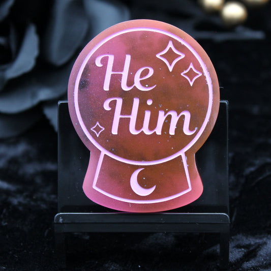 He/Him - Crystal Ball Resin Pronoun Pin