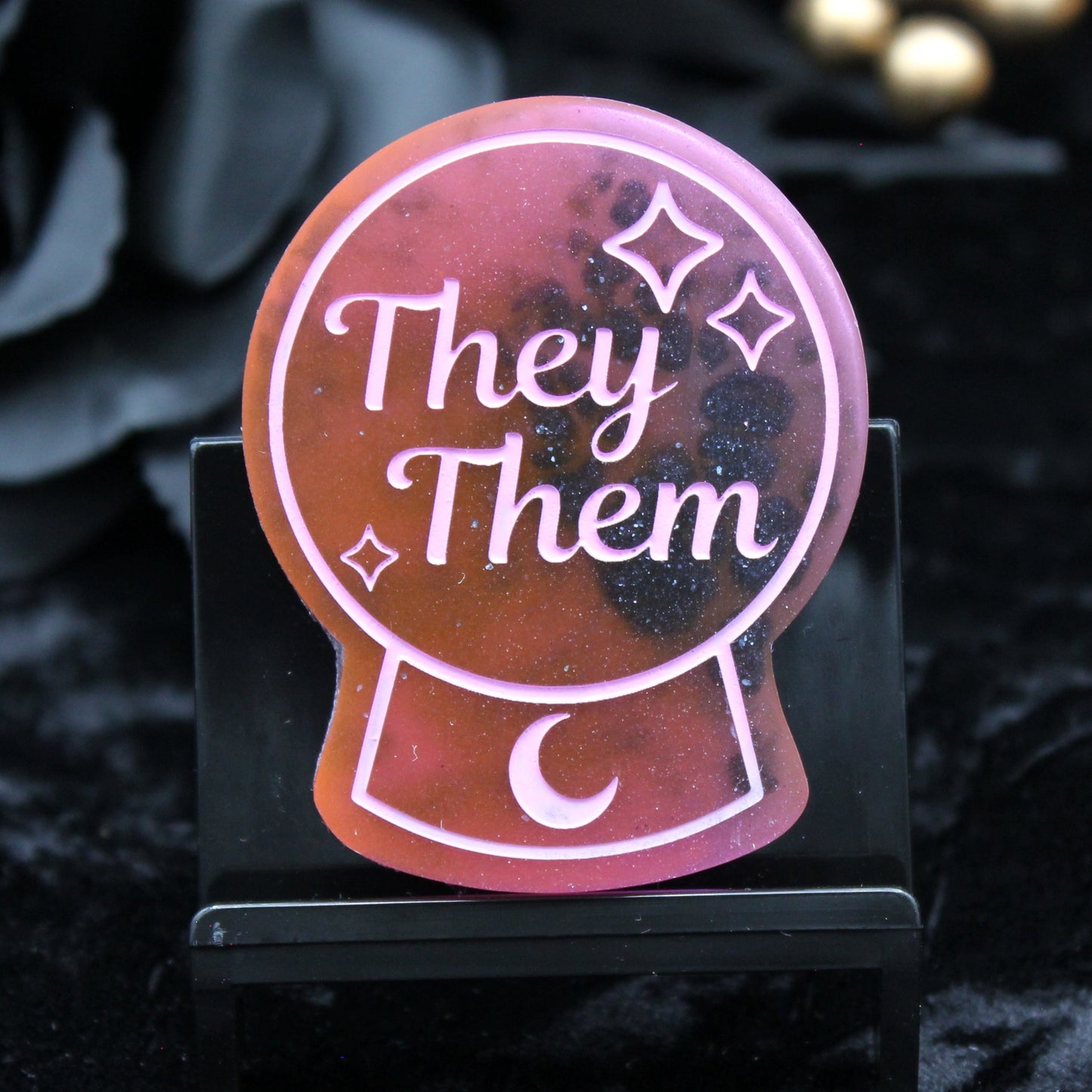 They/Them - Crystal Ball Resin Pronoun Pin