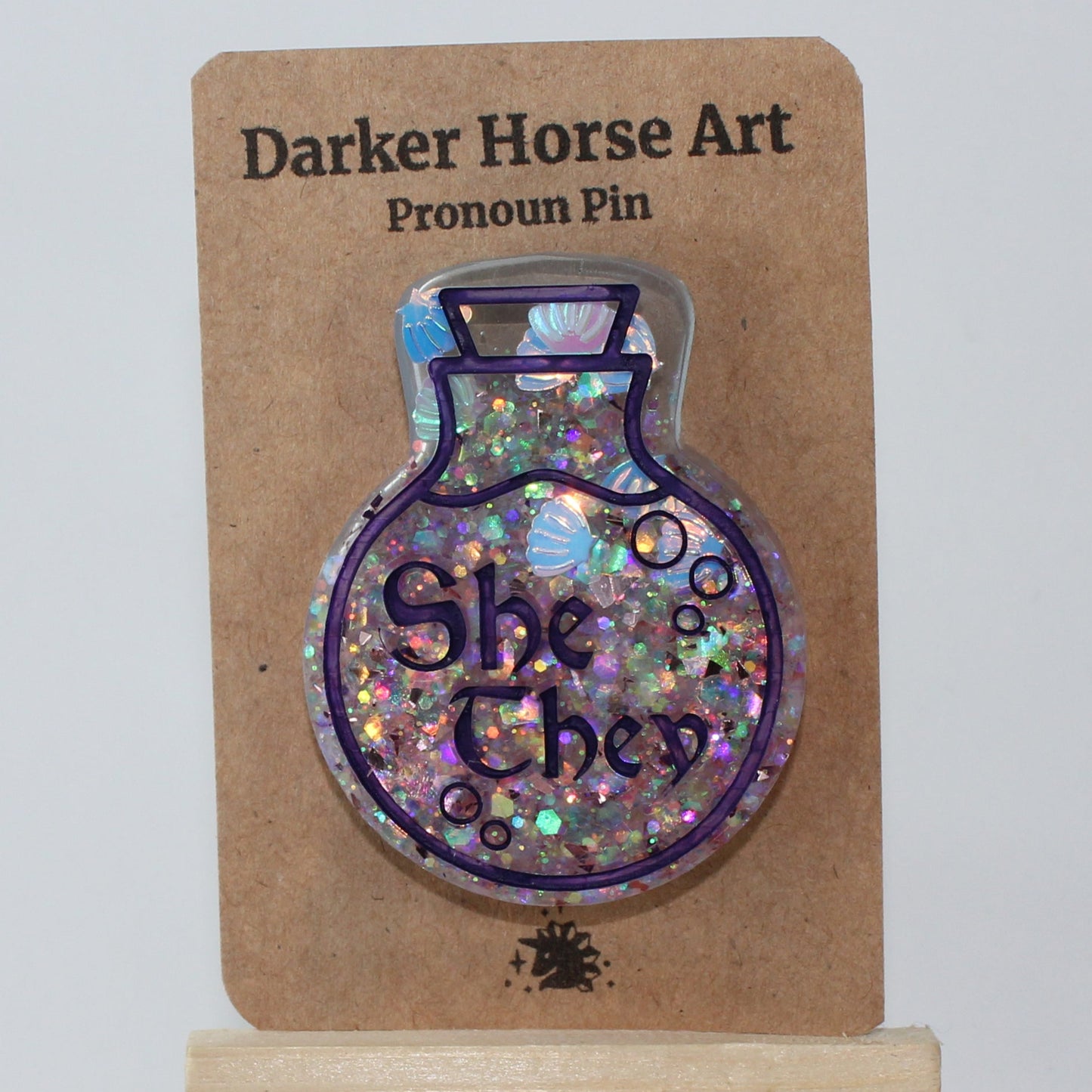 She/They - Potion Bottle Pronoun Pin