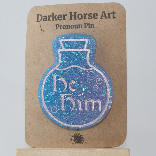 He/Him - Potion Bottle Pronoun Pin