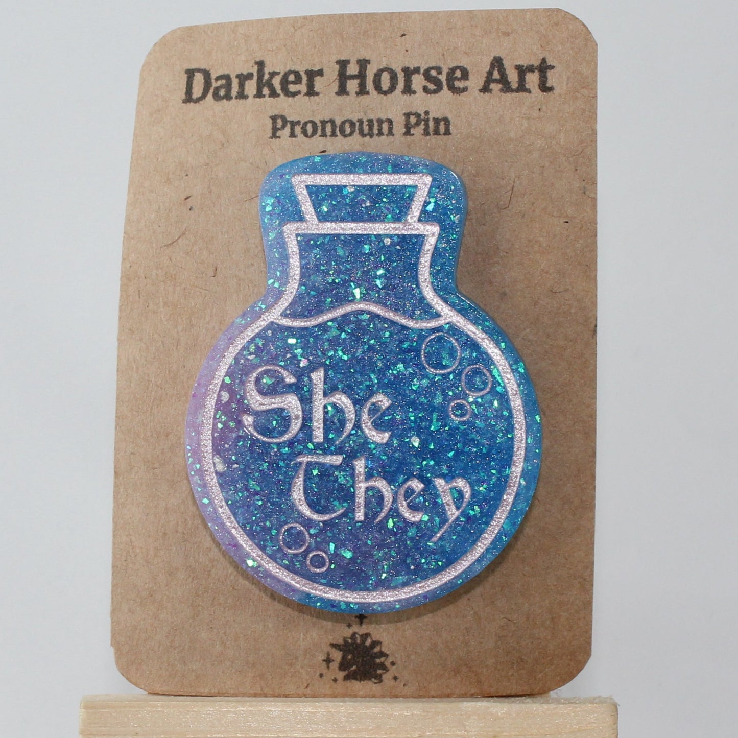 She/They - Potion Bottle Pronoun Pin