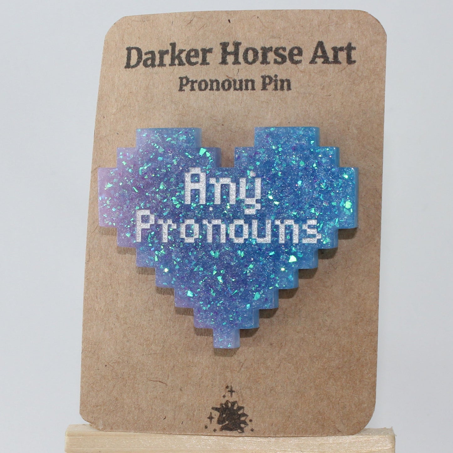 Any Pronouns - Pixel Heart Pronoun Pin