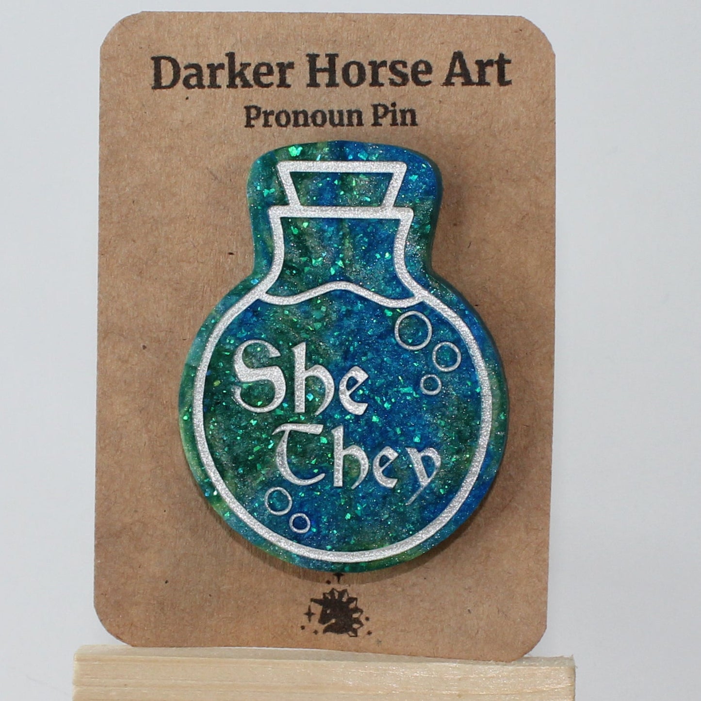 She/They - Potion Bottle Pronoun Pin