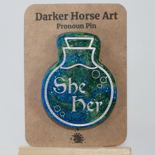 She/Her - Potion Bottle Pronoun Pin