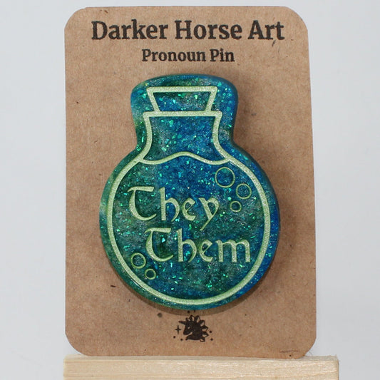 They/Them - Potion Bottle Pronoun Pin