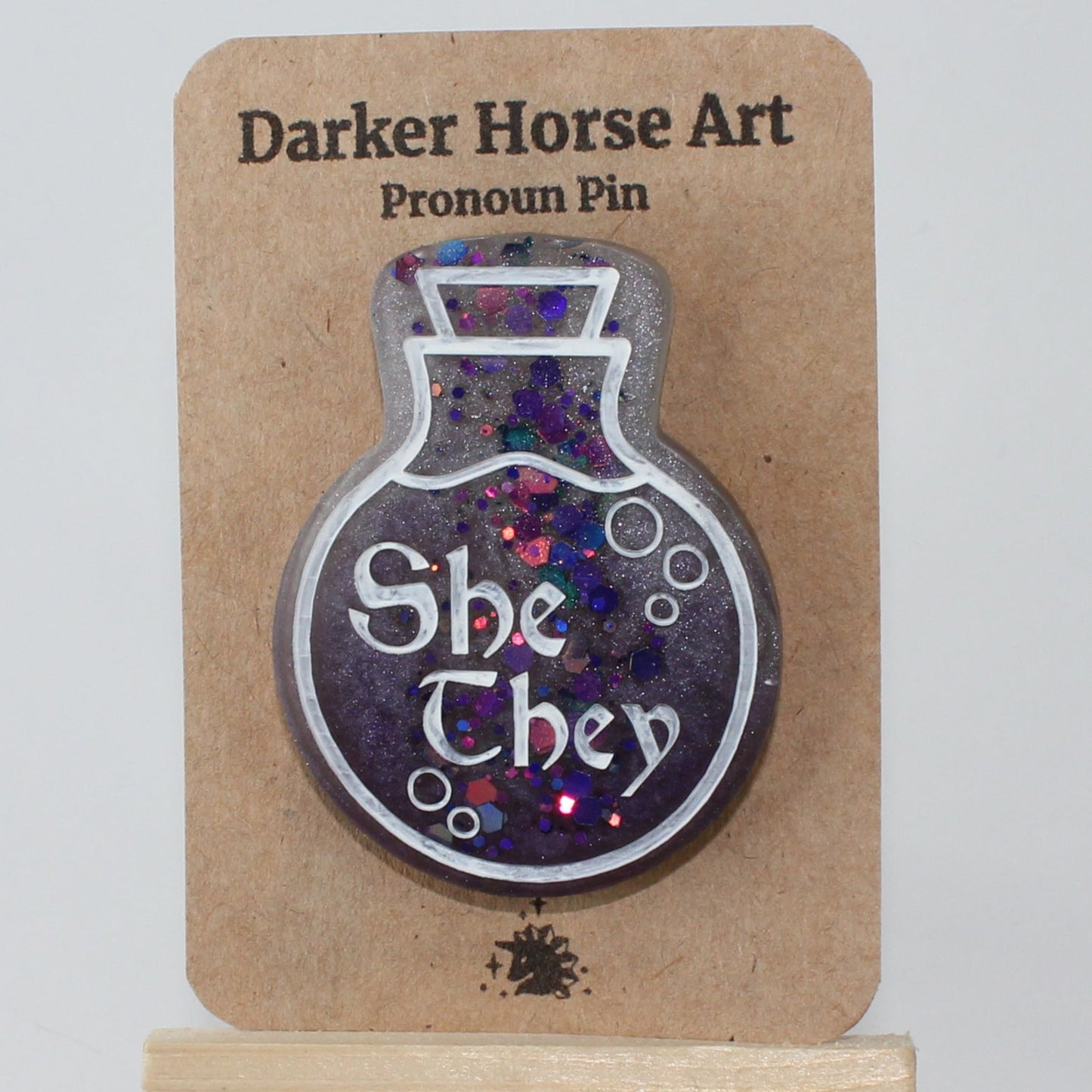 She/They - Potion Bottle Pronoun Pin