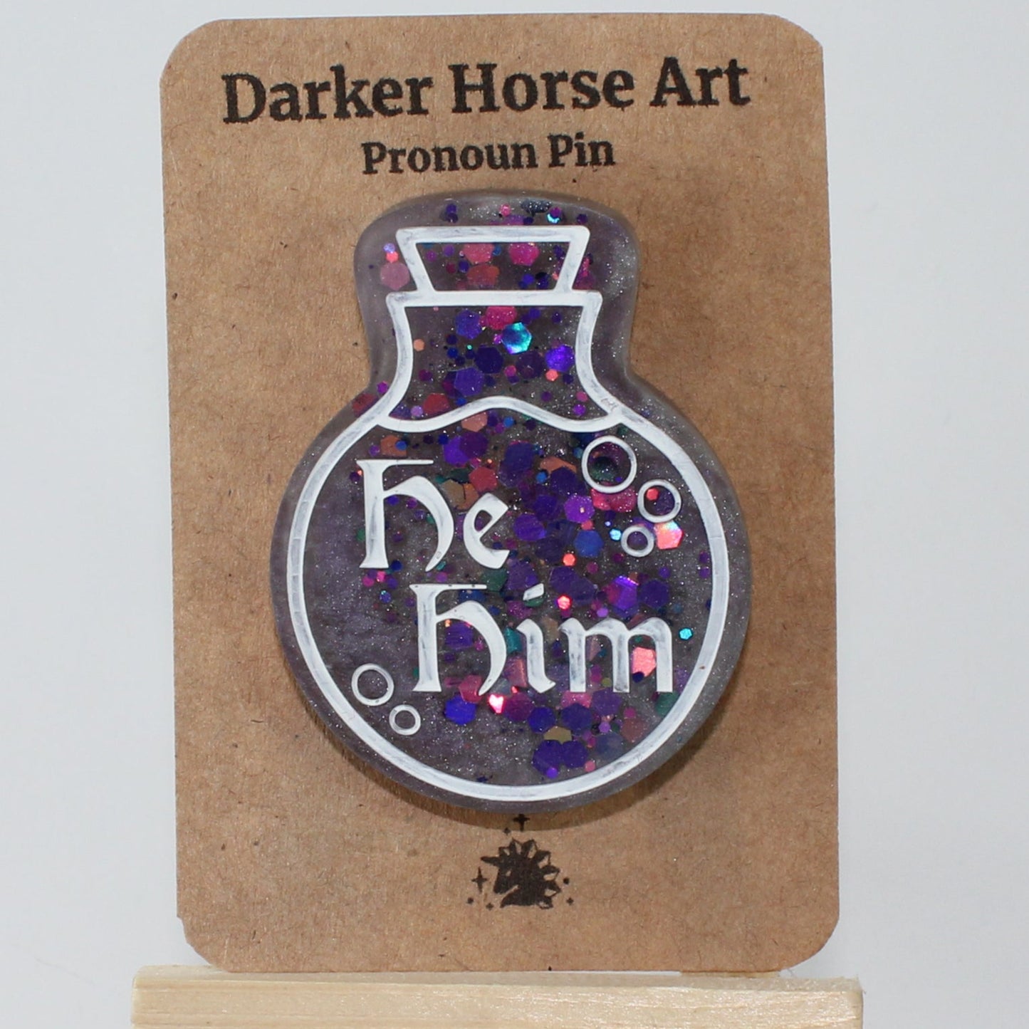 He/Him - Potion Bottle Pronoun Pin