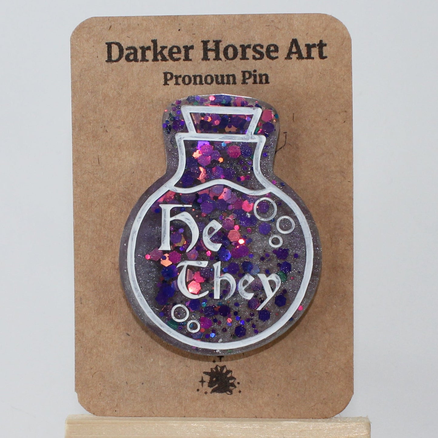 He/They - Potion Bottle Pronoun Pin