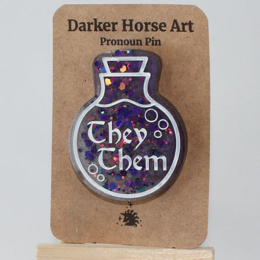 They/Them - Potion Bottle Pronoun Pin