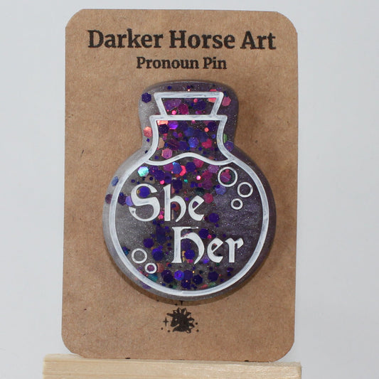 She/Her - Potion Bottle Pronoun Pin