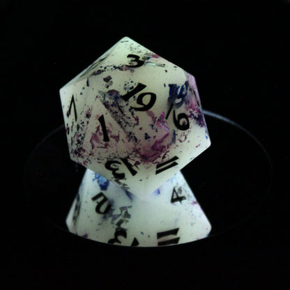 Winter Starburst d20 - 40mm Resin Gaming Die - Roman Font - **Second Quality**