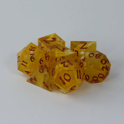 Fungal Sunshine - Set of 7 Gaming Dice - Roman Font