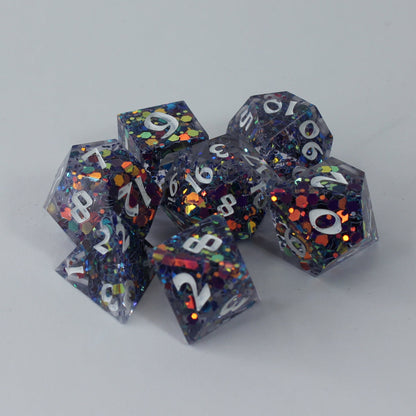 Radiant Gravity - Set of 7 Gaming Dice - Roman Font