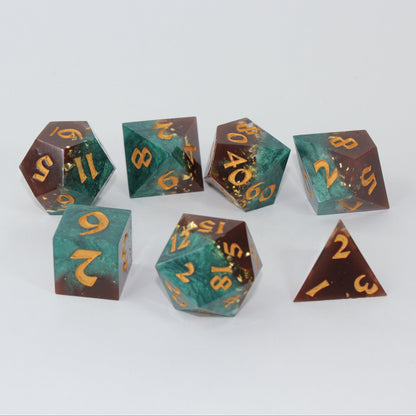 Druidic Dreams - Set of 7 Gaming Dice - Roman Font