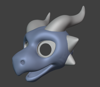 Kobold Fursuit Head Base - TPU, Print-to-Order