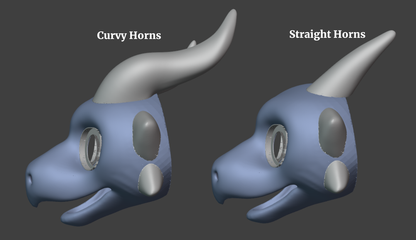 Kobold Fursuit Head Base - TPU, Print-to-Order
