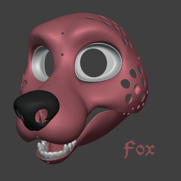 Canine Fursuit Head Bases (3D Printed)