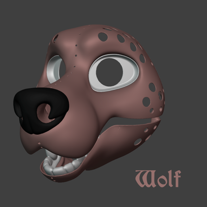 Canine Fursuit Head Bases (3D Printed)