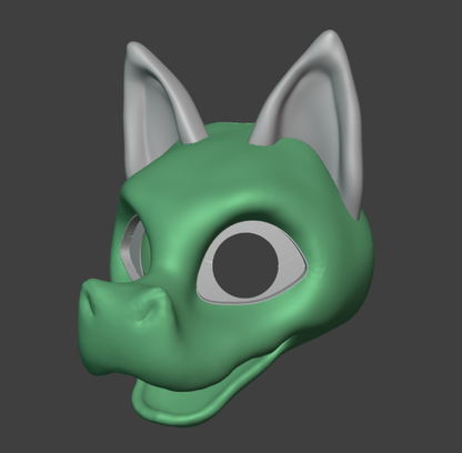Nightstalker/Snakedog Fursuit Head Base - TPU, Print-to-Order