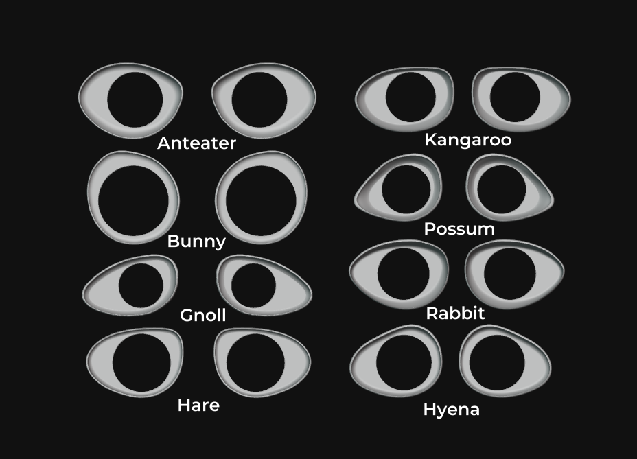 Fursuit Follow-Me Eye Cups - PLA, Print-to-Order