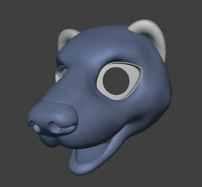 Badger Fursuit Head Base - TPU, Print-to-Order