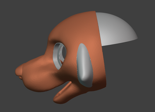 Fursuit Bucket Head Extension - TPU, Print-to-Order