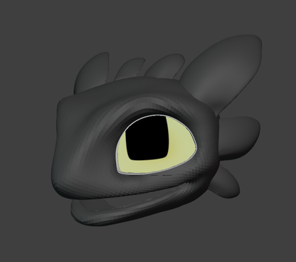 Nightfury Fursuit Head Base - TPU, Print-to-Order