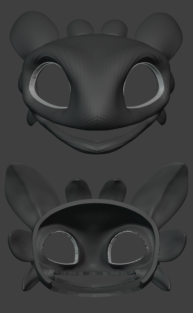 Nightfury Fursuit Head Base - TPU, Print-to-Order