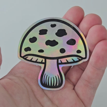 Holo Mushroom Sticker - 2.5 in