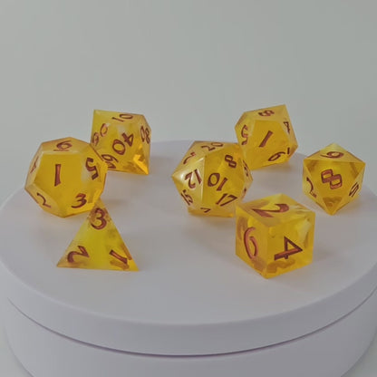 Fungal Sunshine - Set of 7 Gaming Dice - Roman Font