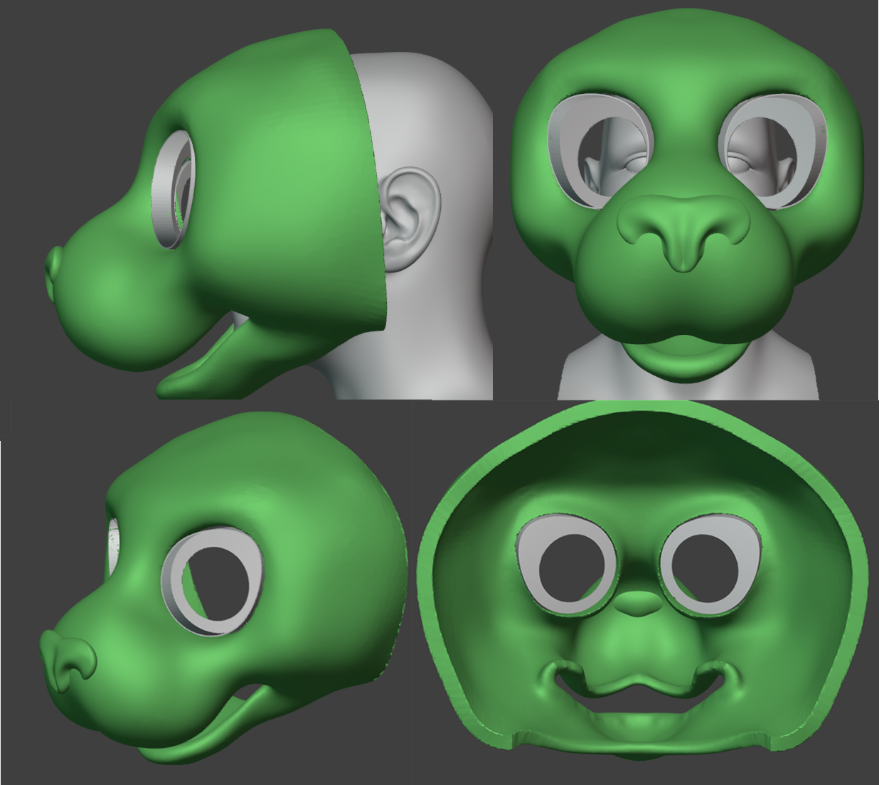 Small Cat Fursuit Head Base - TPU, Print-to-Order