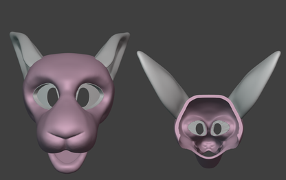 Vernid Fursuit Head Base - TPU, Print-to-Order